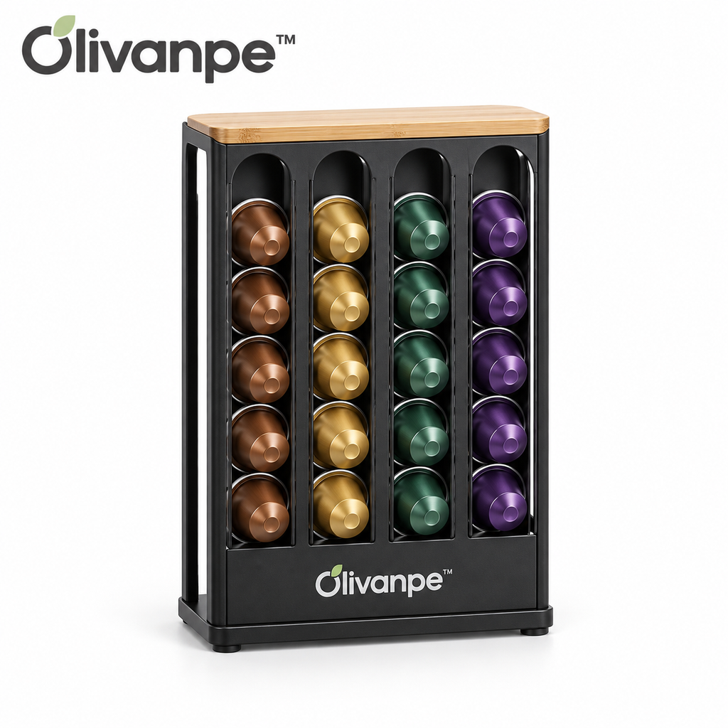 Olivanpe™ Space-Saving Coffee Capsule Organizer Rack – Countertop Pod Storage Holder for Home & Office Coffee Stations