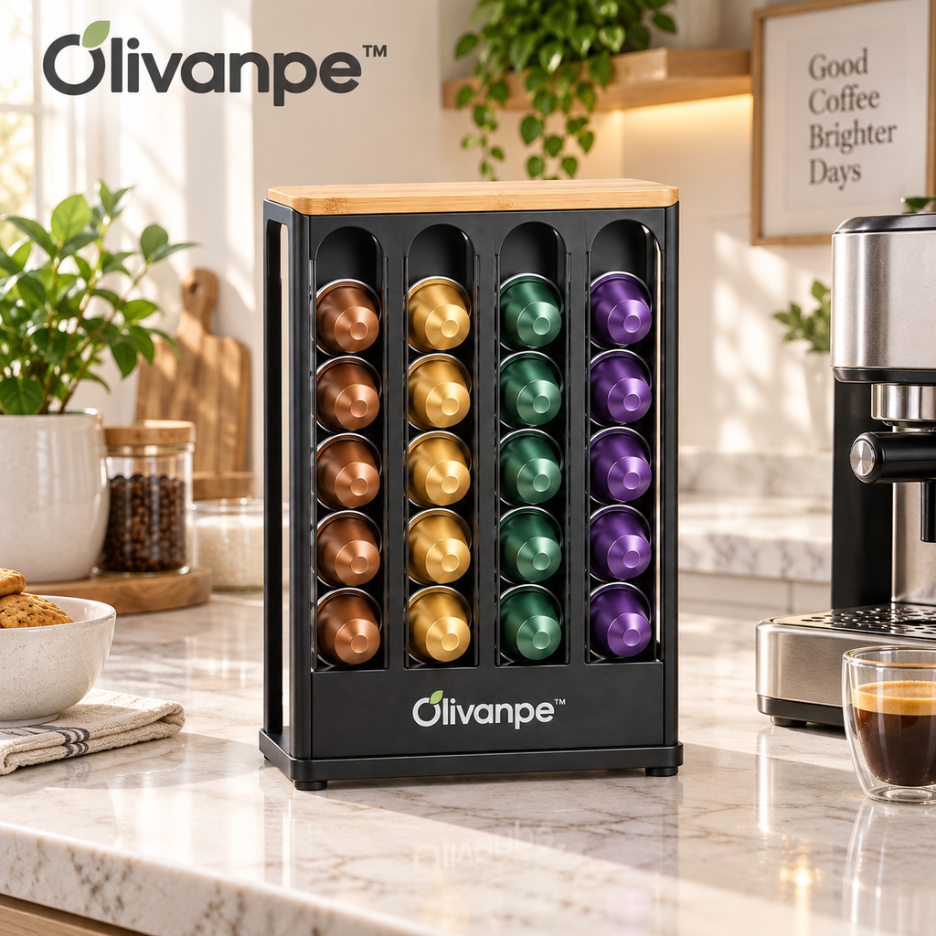 Olivanpe™ Space-Saving Coffee Capsule Organizer Rack – Countertop Pod Storage Holder for Home & Office Coffee Stations