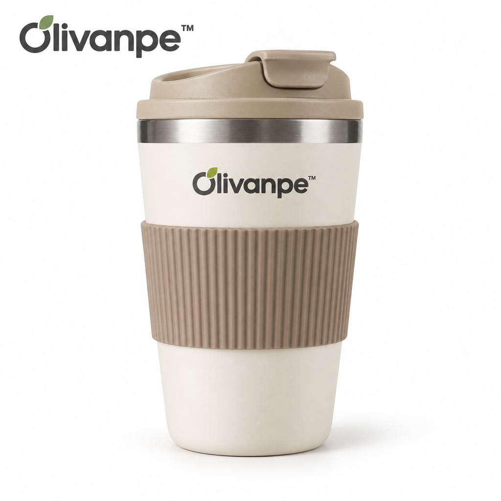 Olivanpe™ Portable Coffee Tumbler with Leak-Resistant Lid – Reusable Travel Cup for Commuting, Office & Daily Drinks