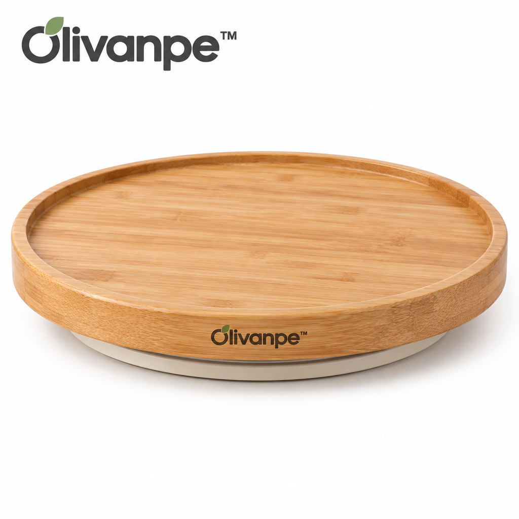 Olivanpe™ 360° Rotating Dining Table Tray – Smooth-Turn Serving Organizer for Family Meals, Parties & Everyday Entertaining