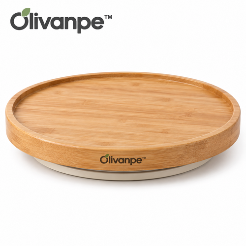 Olivanpe™ 360° Rotating Dining Table Tray – Smooth-Turn Serving Organizer for Family Meals, Parties & Everyday Entertaining