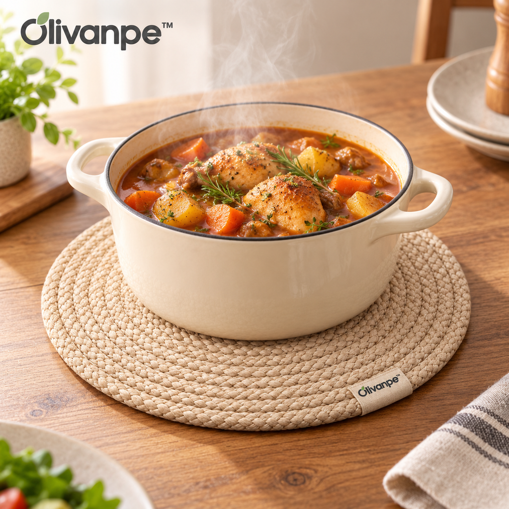 Olivanpe™ Heat-Resistant Dining Table Mat – Protective Trivet & Placemat for Hot Dishes, Pots and Everyday Meals