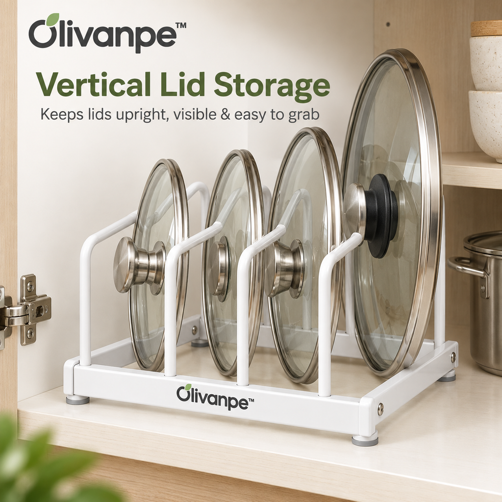 Olivanpe™ Adjustable Pot Lid & Pan Organizer Rack