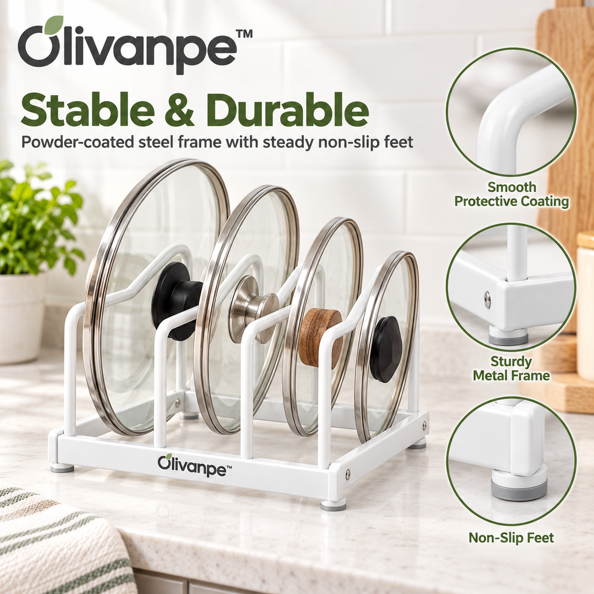 Olivanpe™ Adjustable Pot Lid & Pan Organizer Rack