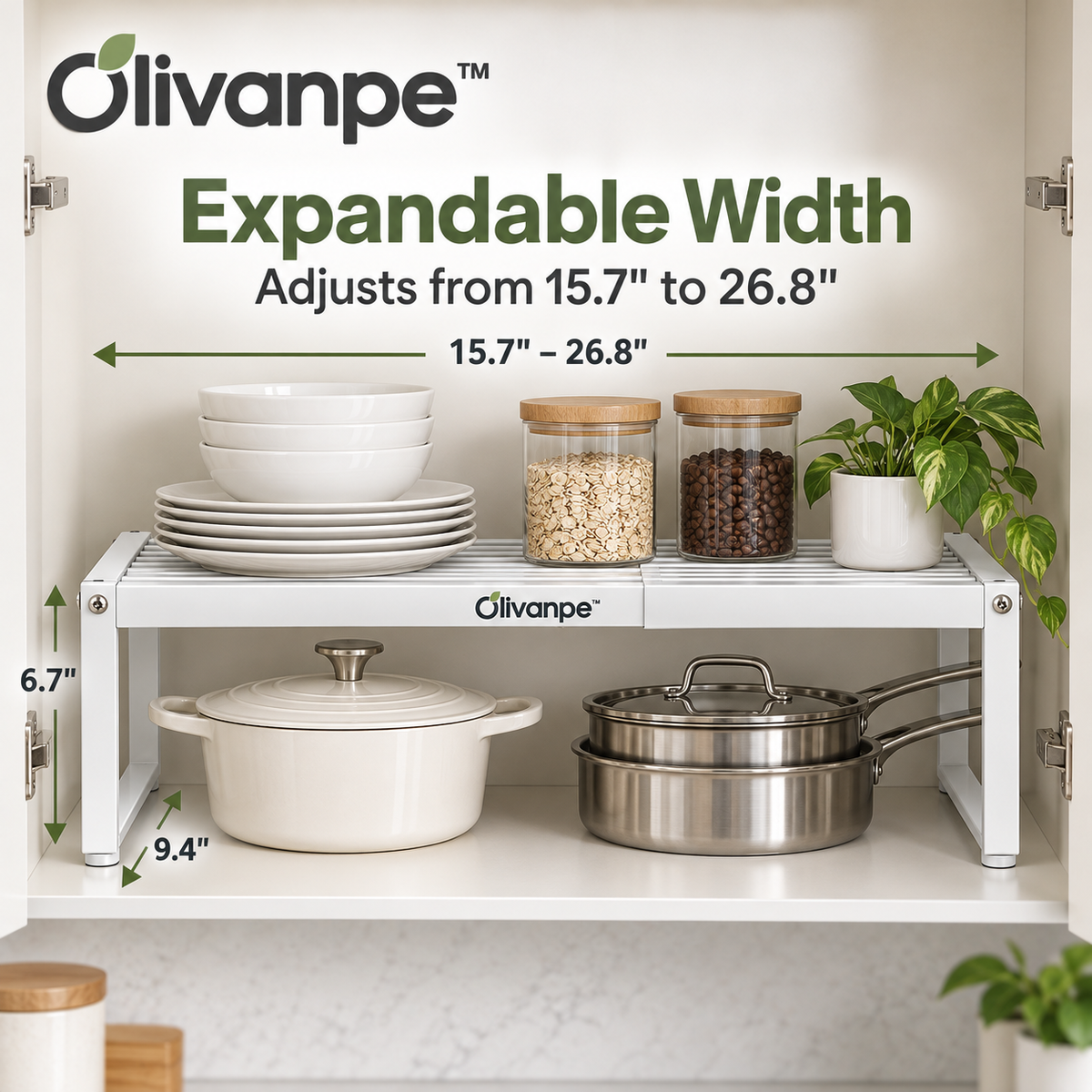 Olivanpe™ Expandable Cabinet Storage Shelf Organizer