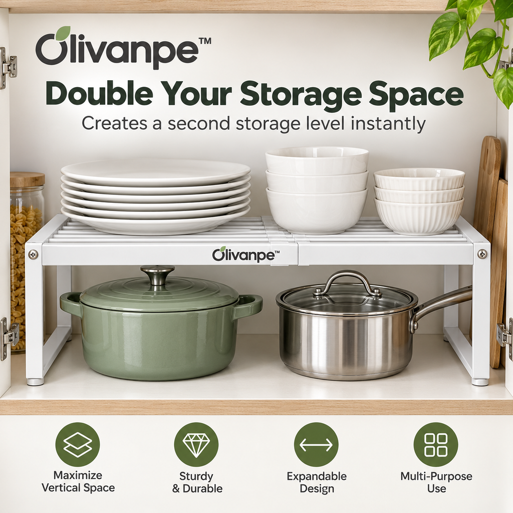 Olivanpe™ Expandable Cabinet Storage Shelf Organizer