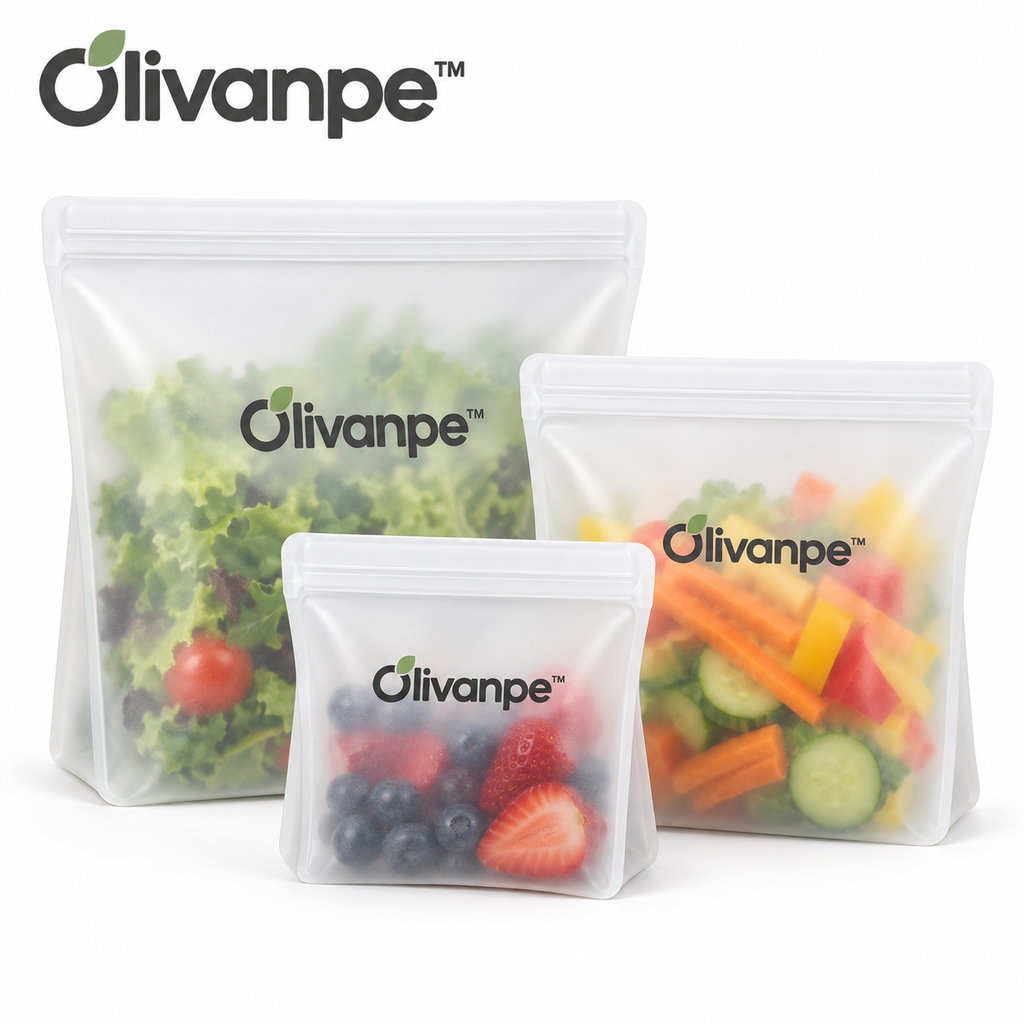 Olivanpe™ Reusable Food Storage Bags – Washable Leak-Resistant Kitchen & Snack Organizer Set