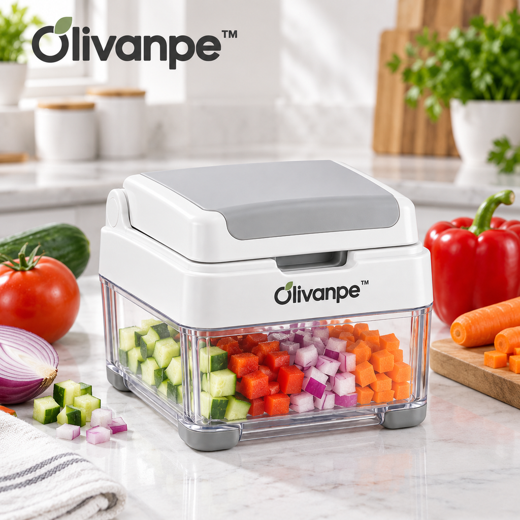 Olivanpe™ Multi-Function Vegetable Chopper & Slicer – All-in-One Kitchen Prep Cutter with Collection Container