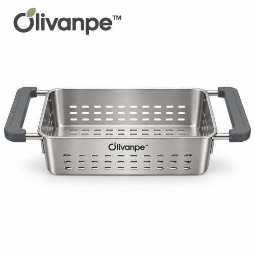 Olivanpe™ Adjustable Sink Drain Basket – Expandable Kitchen Colander for Washing, Rinsing & Draining
